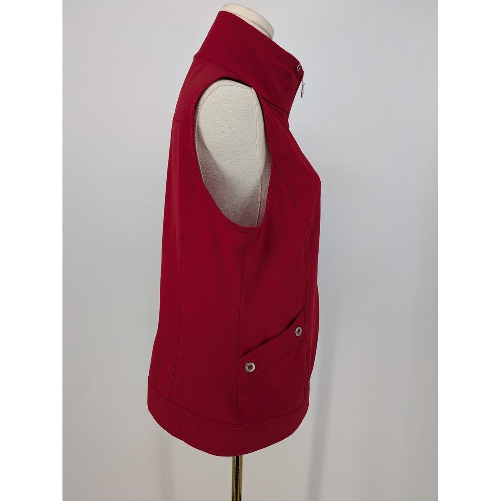 Zenergy Chicos Vest Women Medium 1 Red Full Zip Mock Neck Stretch Activewear - Picture 9 of 11
